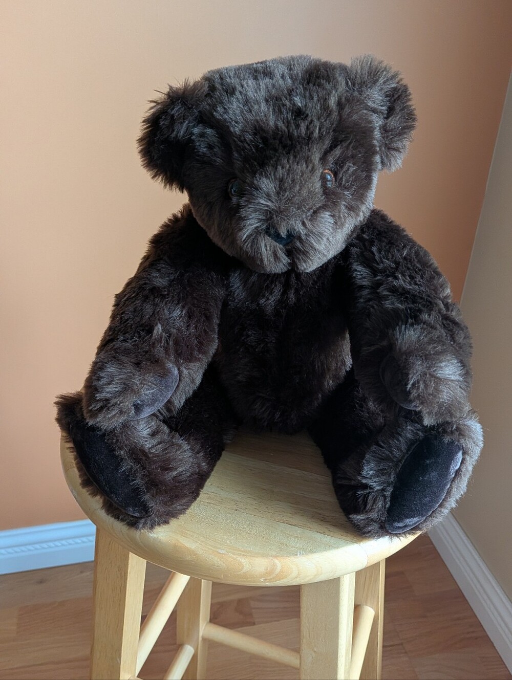 Authentic Vermont Teddy Bear Plush Dark Brown Teddy Bear Decorative Accent
